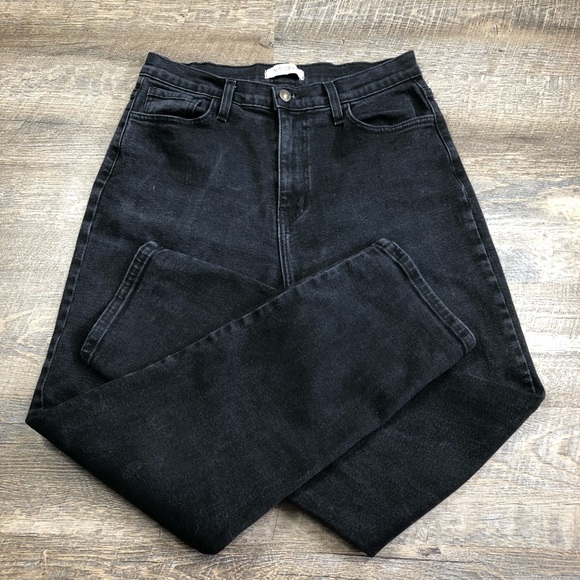 Vibrant Denim - Vibrant Basic Mom Jean Distressed Black Size 30